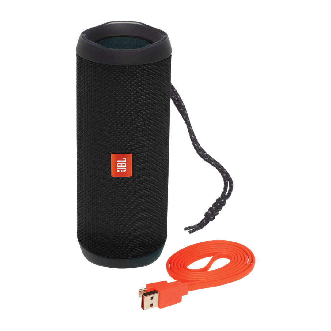 JBL Flip 4 Waterproof Bluetooth Speaker - Black