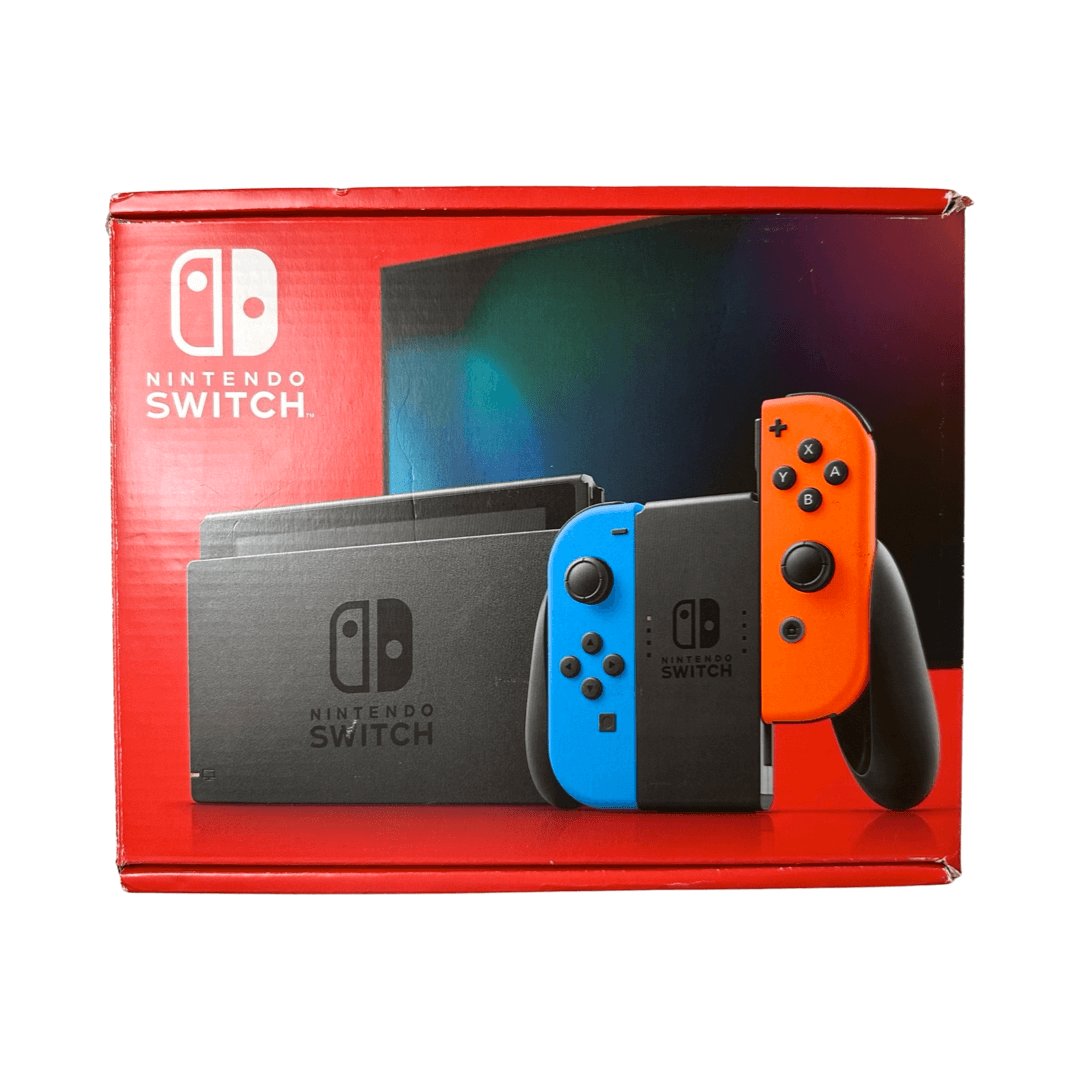 Nintendo Switch with Neon Blue and Neon Red Joy-Con