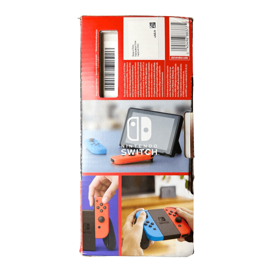 Nintendo Switch with Neon Blue and Neon Red Joy-Con