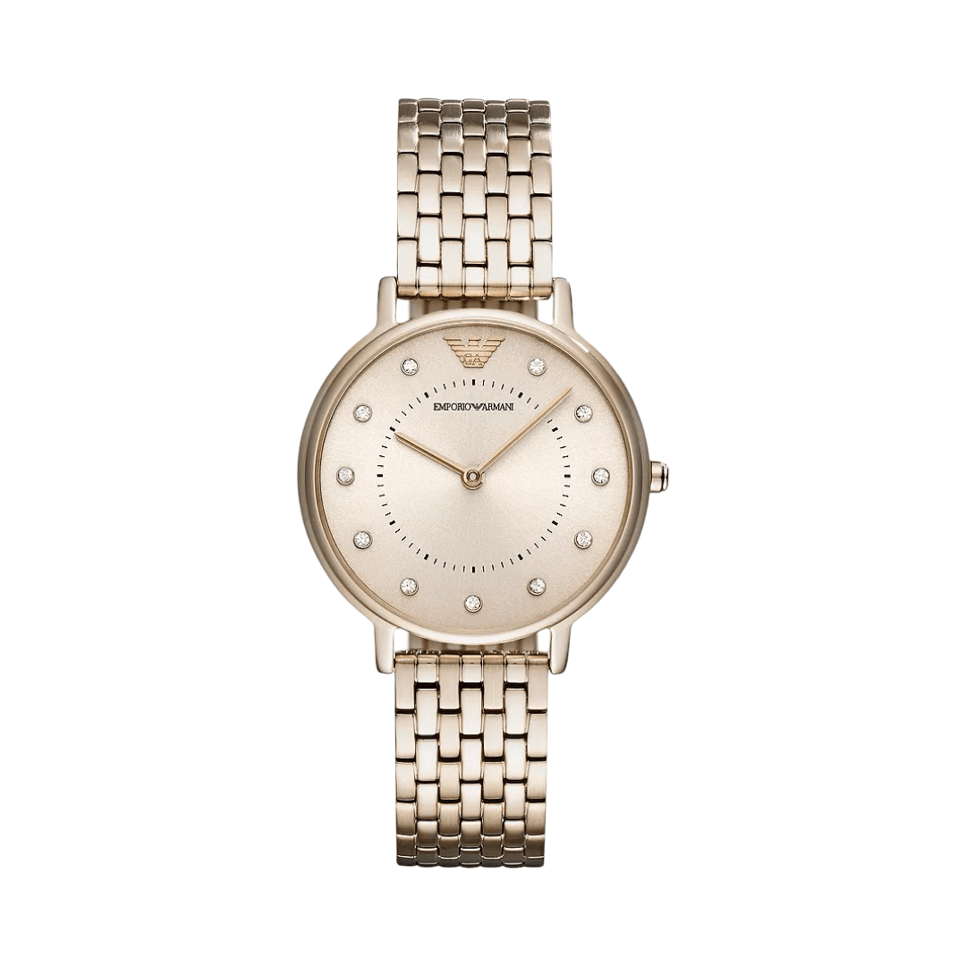 Emporio Armani Women Two-Hand Pink Steel Watch