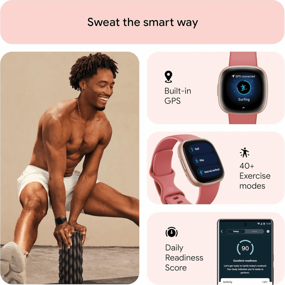Fitbit Versa 4 Smartwatch - Pink Sand