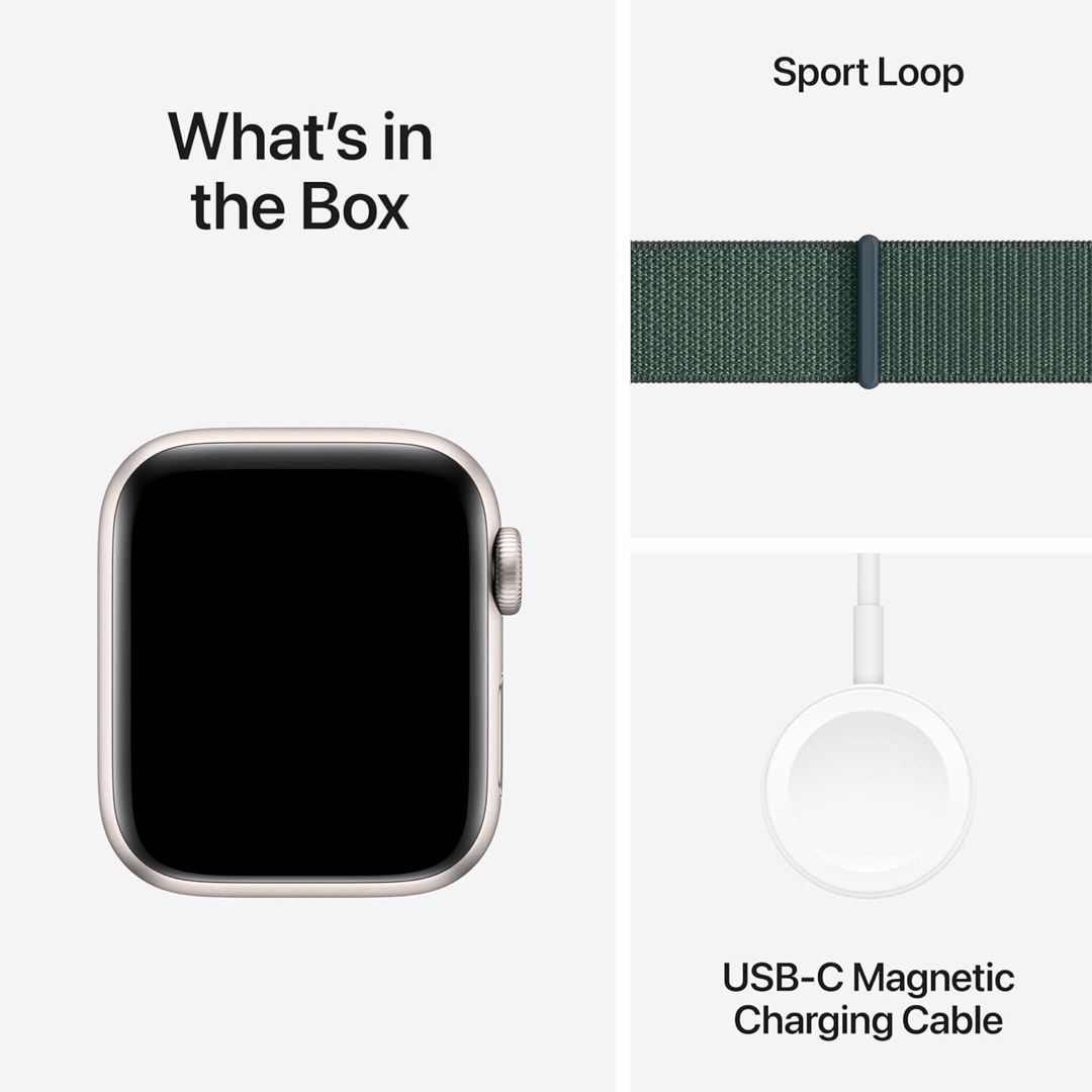 Apple Watch SE (2nd Gen) 40mm Starlight with Lake Green Sport Loop