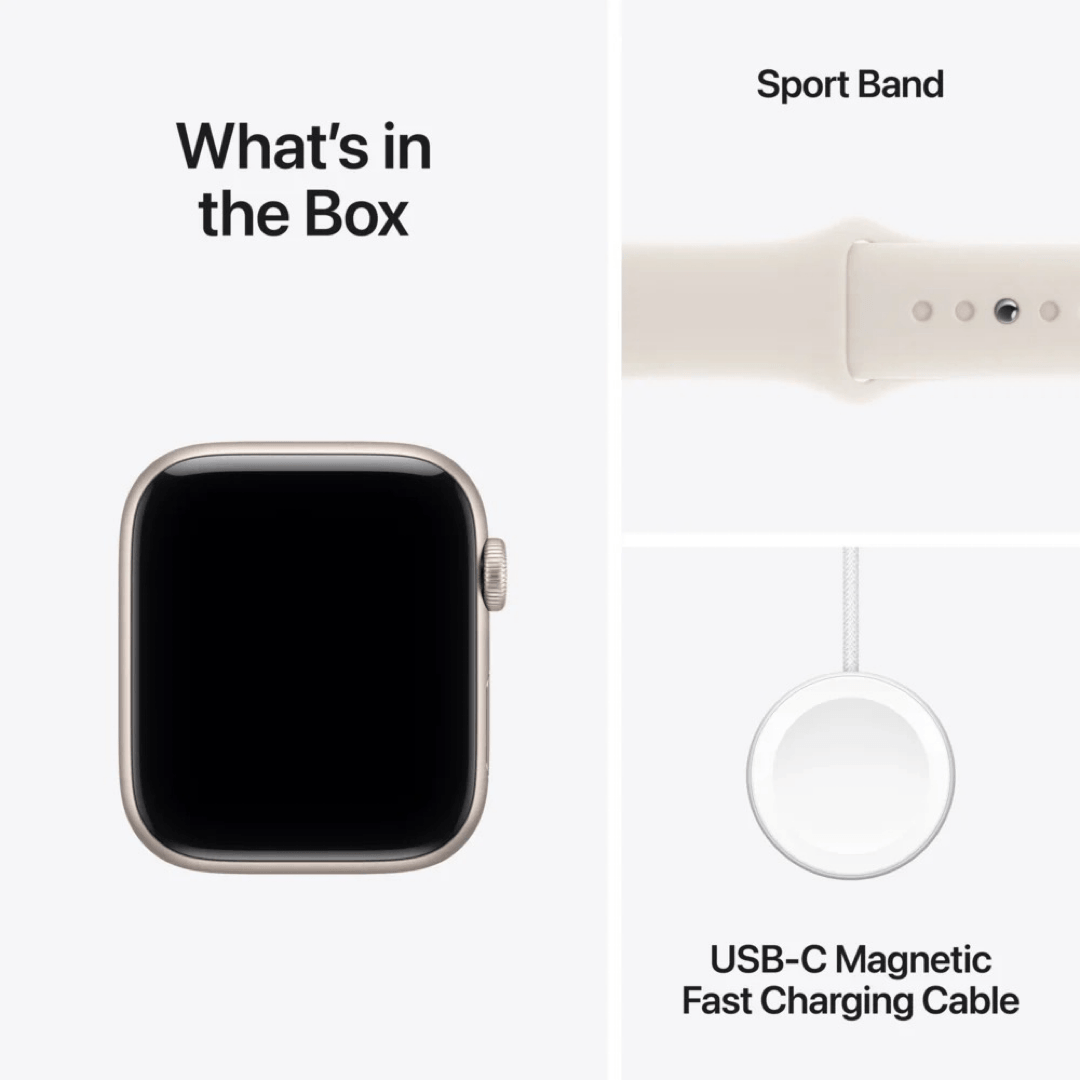 Apple Watch SE 3 (GPS) 44mm Starlight Aluminum Case with Starlight Sport Band (M/L)