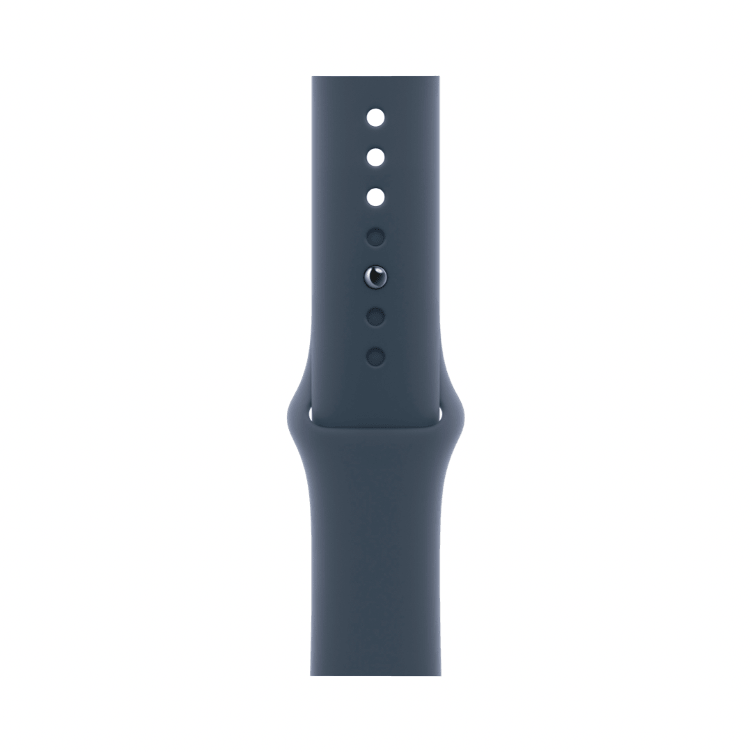 Apple Watch Series 9 45mm Silver with Storm Blue Sport Band - M/L