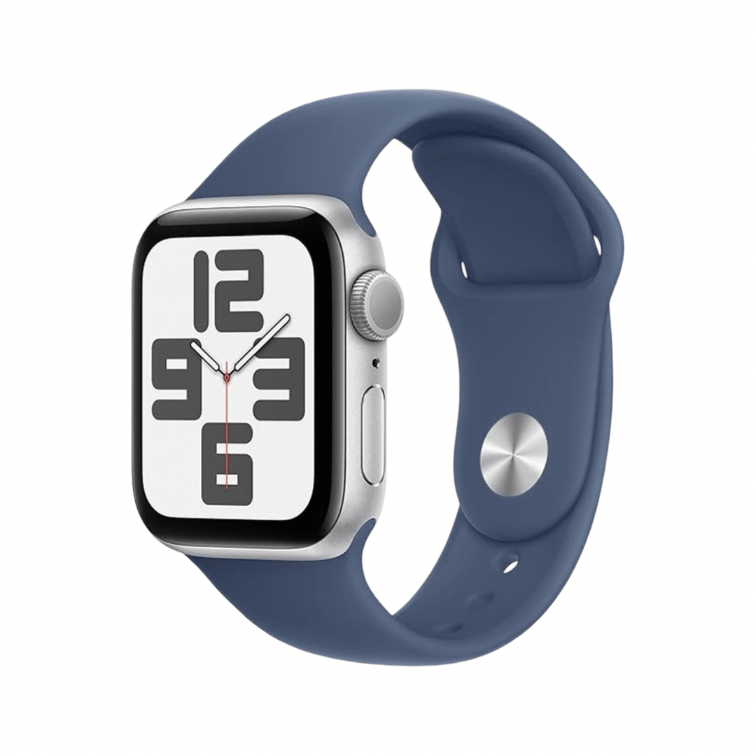 Apple Watch SE (2nd Gen) 44mm Silver with Denim Sport Band - M/L