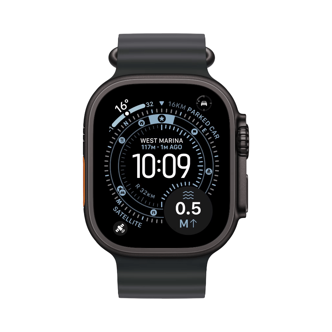 Apple Watch Ultra 3 GPS + Cellular 49mm Black Titanium with Translucent Black Ocean Band
