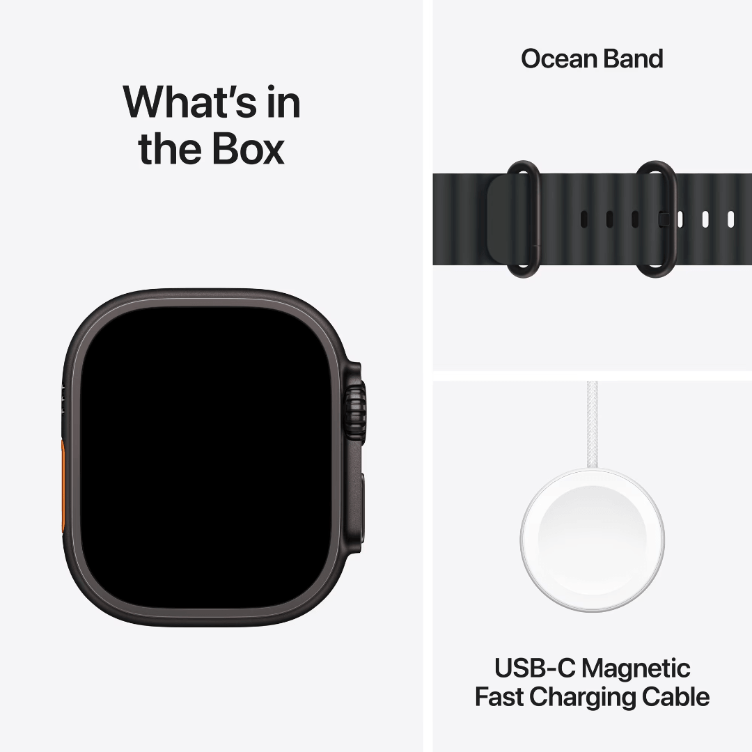 Apple Watch Ultra 3 GPS + Cellular 49mm Black Titanium with Translucent Black Ocean Band