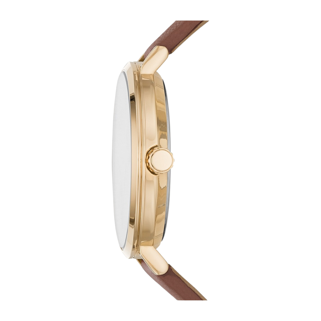 Michael Kors Three-Hand Brown Leather Women's Watch