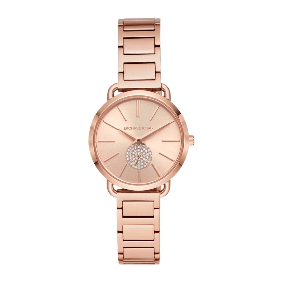Michael Kors Three-Hand Rose-Gold Tone Women's Steel Watch